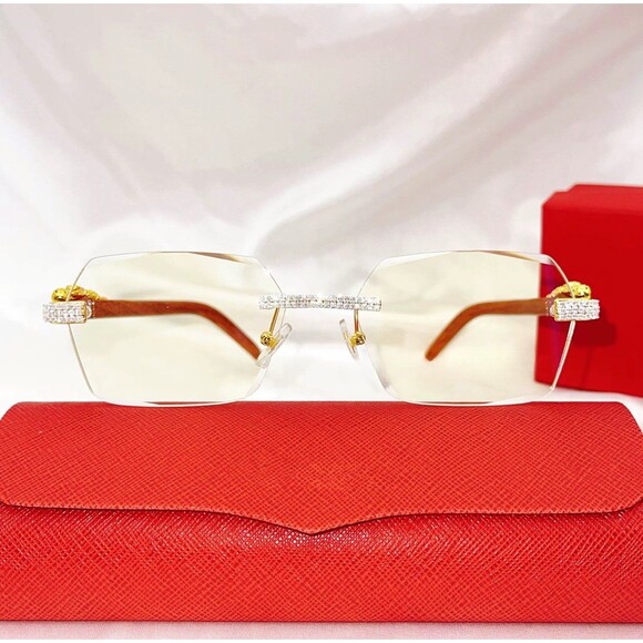 Clear Fashion Trend Sunglasses Rimless Luxury Sunglasses Driving Travel Glasses - Picture 3 of 9